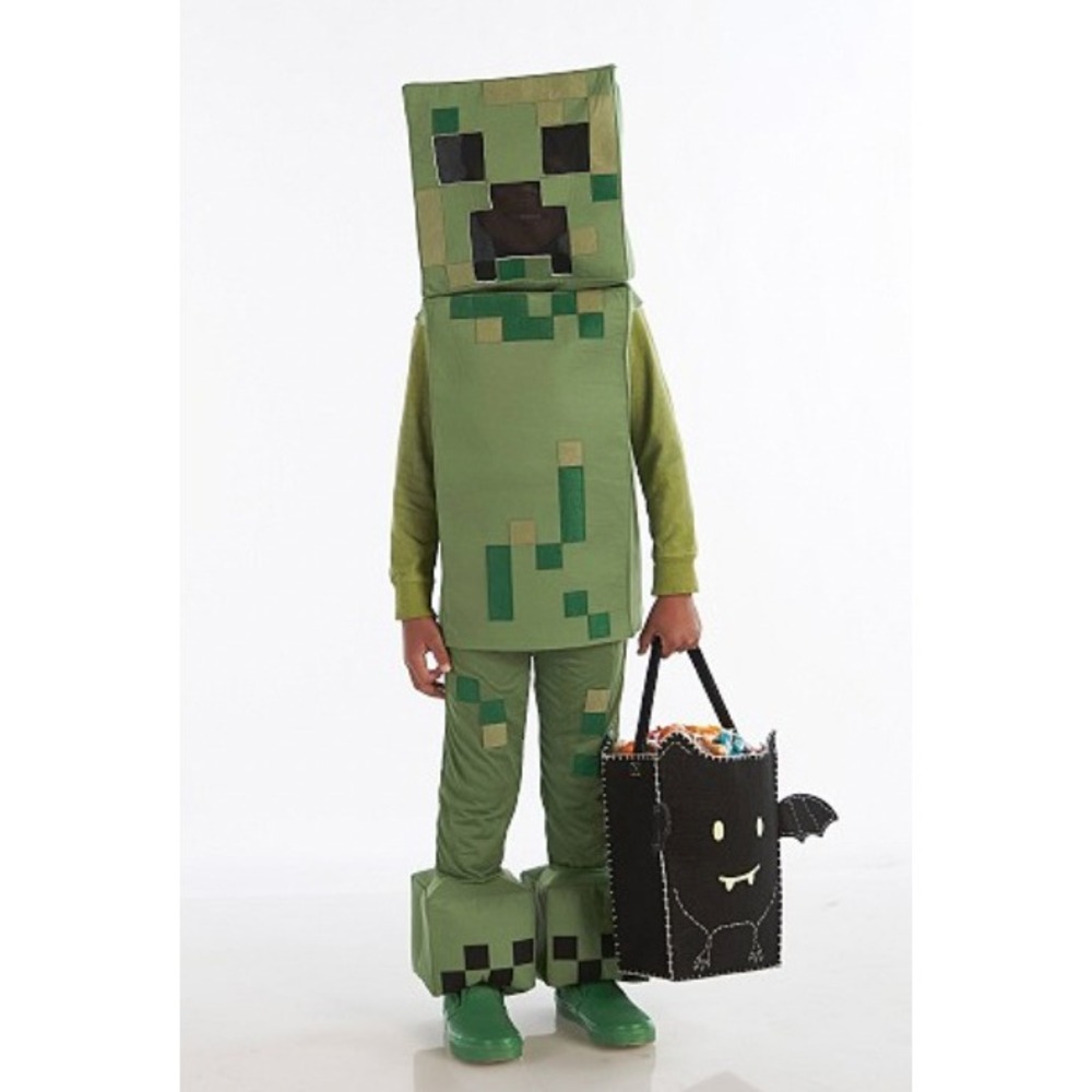 Minecraft Creeper Deluxe Kids Costume Tunic Mask Pants Set Green NWOT 3T